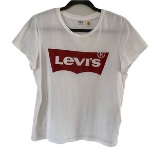 Levi’s Batwing‎ Perfect White Classic Casual 90s Cotton T-Shirt Large